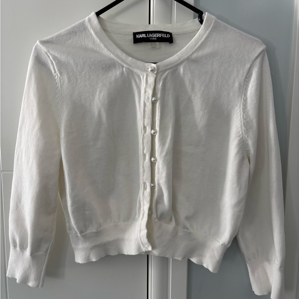 Karl Lagerfeld White Cardigan